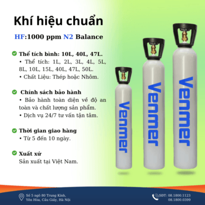 Khí hiệu chuẩn HF: 1000 ppm, balance N2